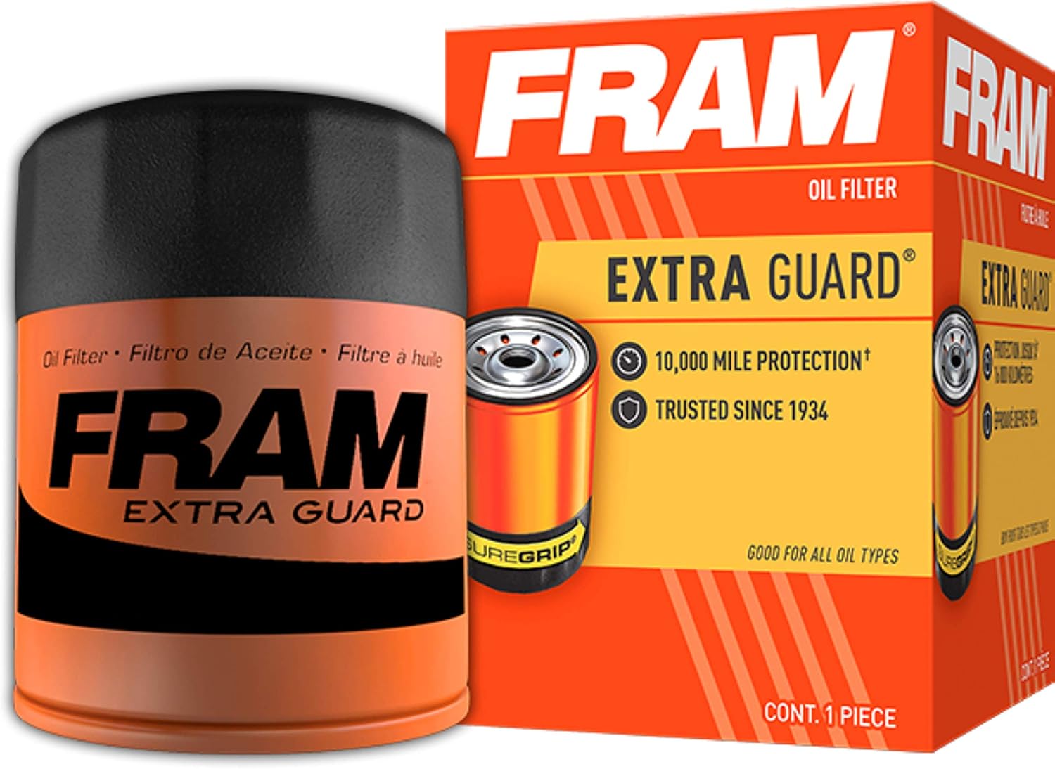 Fram PH9837 Extra Guard – Filtro de aceite con intervalo de cambio de 10.000 kilómetros (paquete de 2)