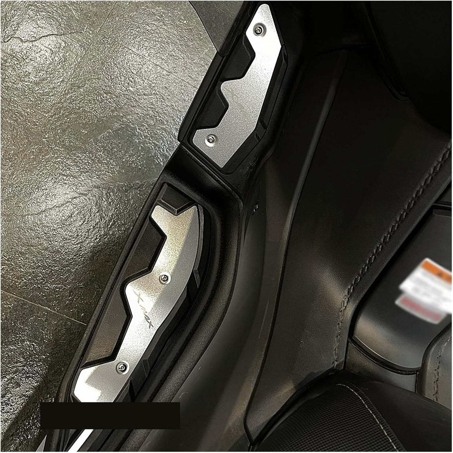 Motorcycle Footrest Foot Pads Pedal Plate Pedals Compatible with X-MAX 125 250 300 400 XMAX125 XMAX250 XMAX300 XMAX400 2017-2022 (Color  Behind)