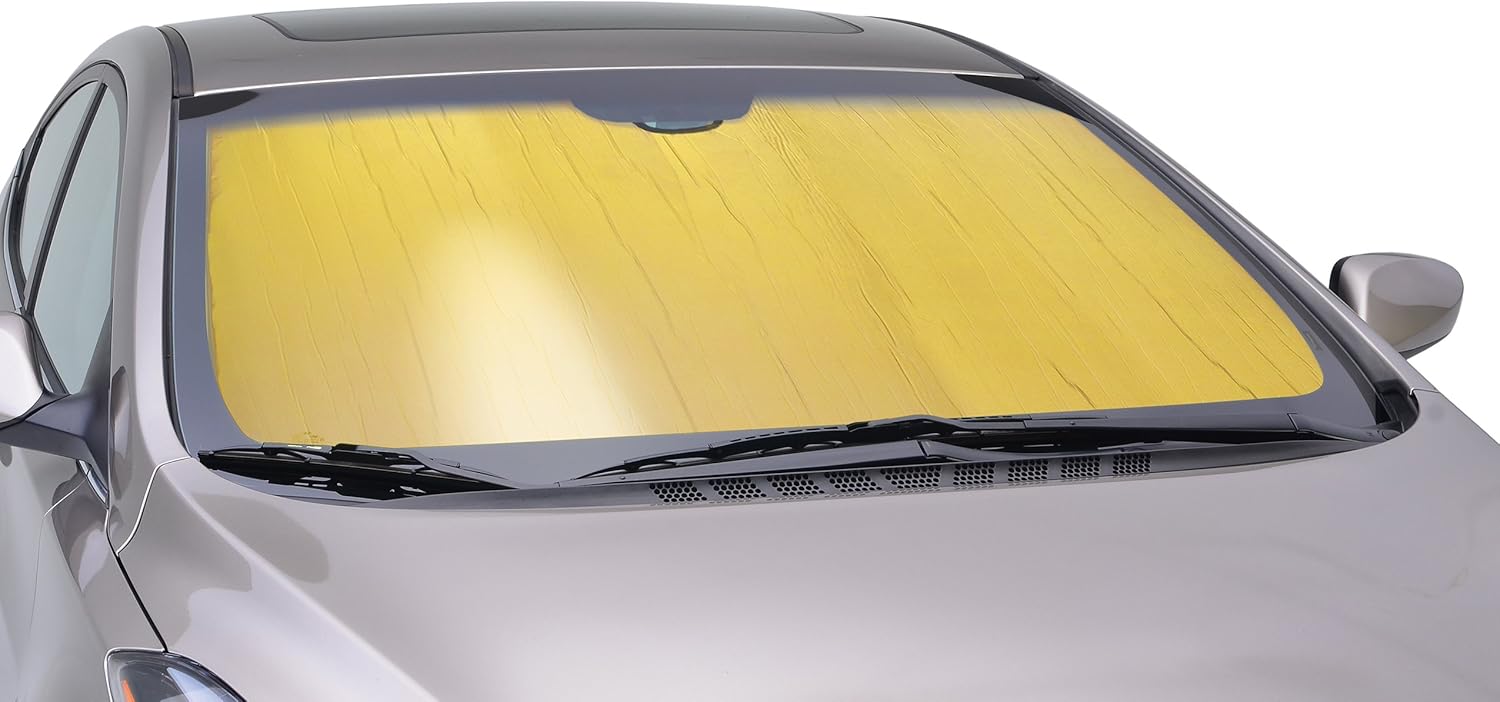 Intro-Tech Automotive FD-902-G – Parasol para parabrisas de ajuste personalizado para modelos Ford F-150Raptor, sin sensor, color dorado