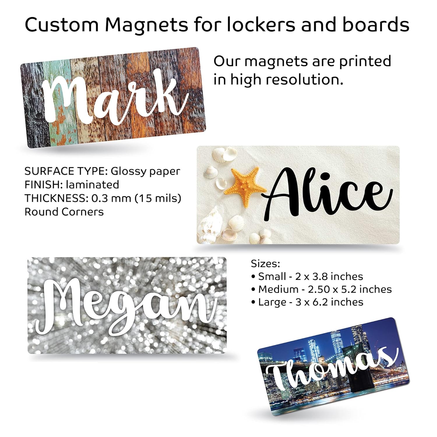 Custom Locker Magnet MEDIUM for locker Personalized Magnet Names Teachers gifts Doctors Gift for nurse boards Magnet, Magnetic Locker Decor Fridge