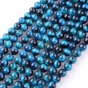 Cuentas sueltas de ojo de tigre redondas, suaves y curativas, piedra energética para fabricación de joyas, 1 hebra de 15 pulgadas (ojo de tigre Cuentas sueltas de ojo de tigre redondas, suaves y curativas, piedra energética para fabricación de joyas, 1 hebra de 15 pulgadas (ojo de tigre