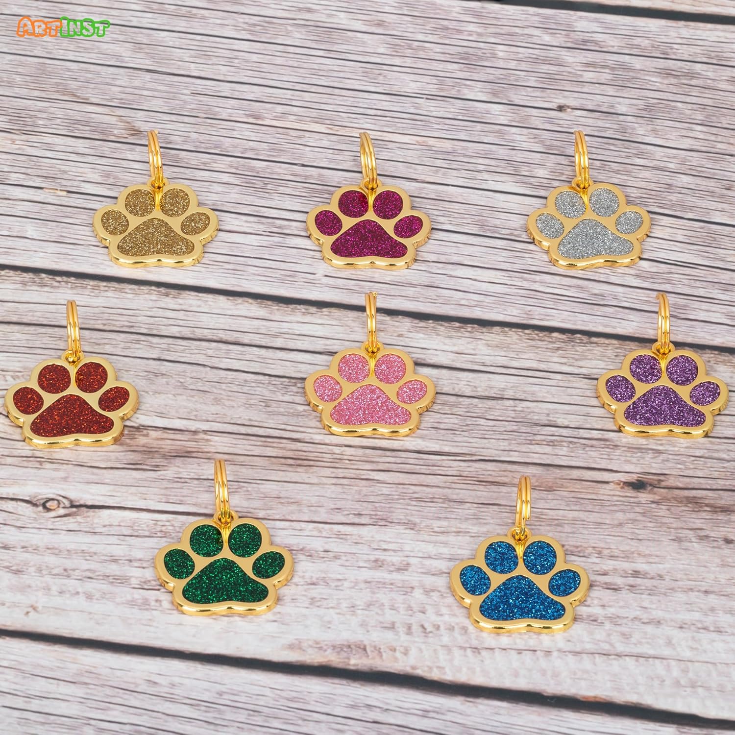 Etiqueta para perro con grabado personalizado de hasta 5 líneas de contenido para el nombre e información de tu mascota, bonita etiqueta de