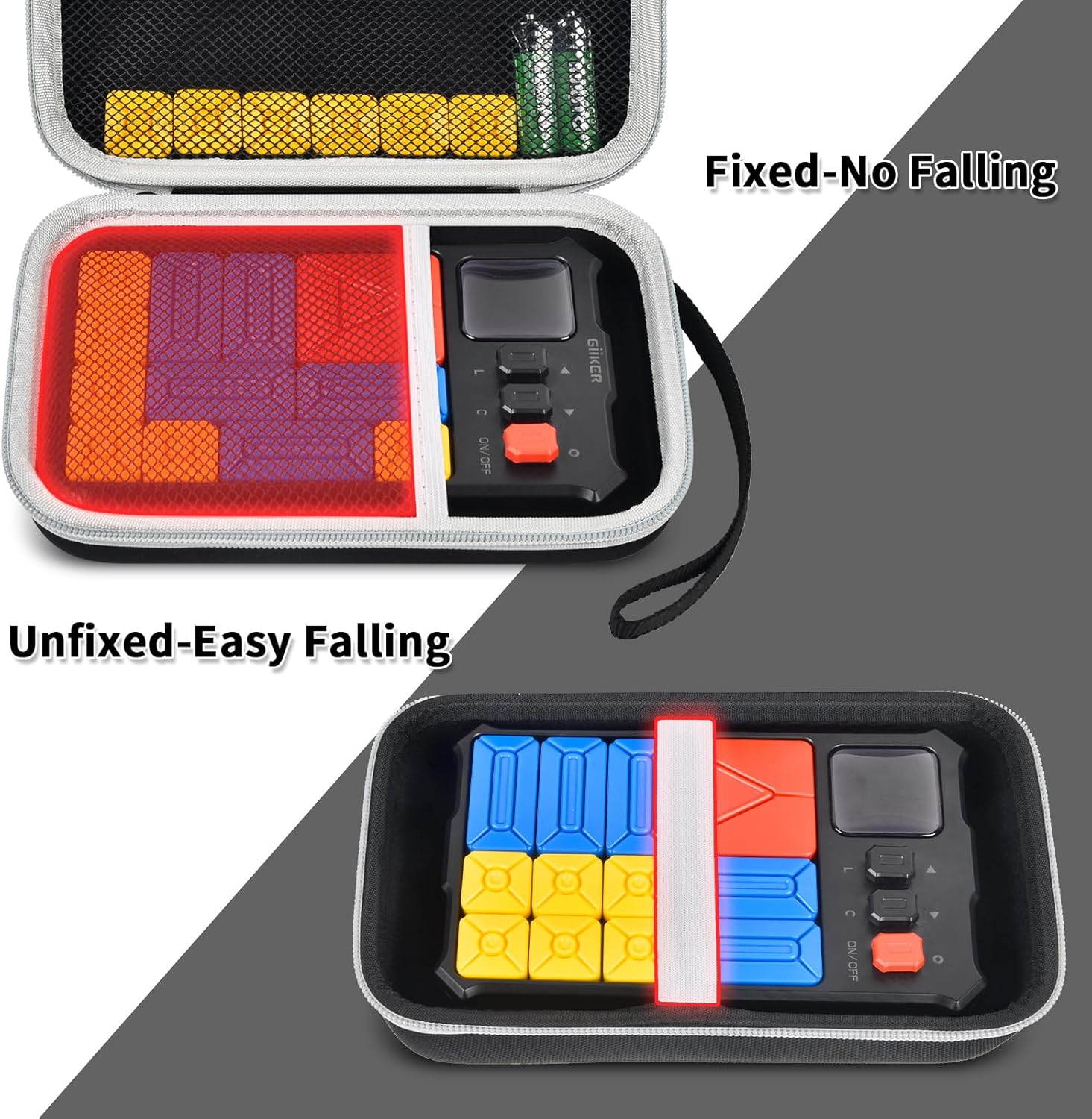 casmilee Case Compatible with Giiker Super Slide Brain Games, Brain Teaser Puzzles Organizer Storage Bag, Flow Slider Puzzle Game Holder (Black)