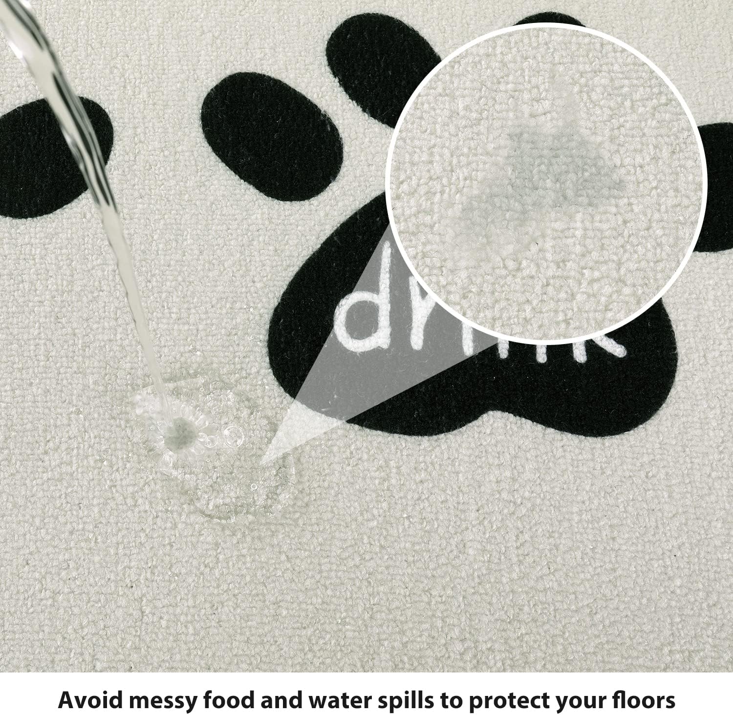 Tapete de comida para perro, absorbente de agua, mantel individual antideslizante para mascotas y agua, fácil de limpiar, lavable a máquina, tapete