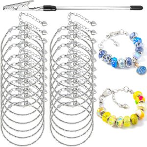 20 pulseras de cadena de serpiente de 6.3 pulgadas para hacer joyas, pulseras ajustables con dije de serpiente, cadenas con pulsera auxiliar, cadena 20 pulseras de cadena de serpiente de 6.3 pulgadas para hacer joyas, pulseras ajustables con dije de serpiente, cadenas con pulsera auxiliar, cadena