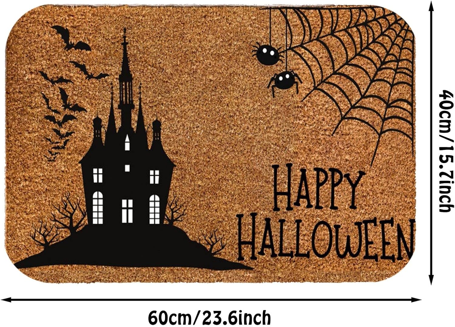 Tapete interior con estampado de calabaza y fibra de coco de Halloween, Halloween, fantasma, Halloween, para entrada de vampiro