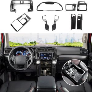 Cubierta de palanca de cambios de consola central, soporte para tazas, panel de salpicadero, cubierta lateral de ventilación compatible con Toyota Cubierta de palanca de cambios de consola central, soporte para tazas, panel de salpicadero, cubierta lateral de ventilación compatible con Toyota