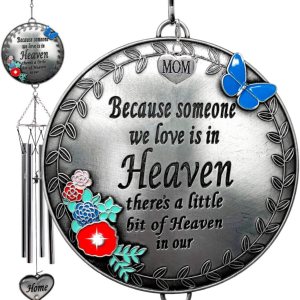 BANBERRY DESIGNS Campanilla de viento para mamá, campanillas de viento de condolencias porque alguien que amamos está en el cielo, hay un poco de BANBERRY DESIGNS Campanilla de viento para mamá, campanillas de viento de condolencias porque alguien que amamos está en el cielo, hay un poco de