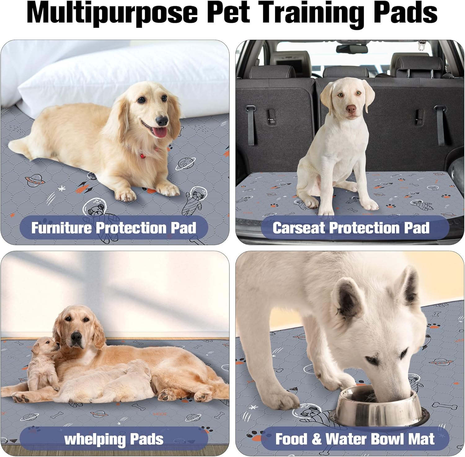 UPSKY Almohadillas lavables para orina para perros, paquete de 2 almohadillas para cachorros de 36 x 41 pulgadas, almohadillas reutilizables para