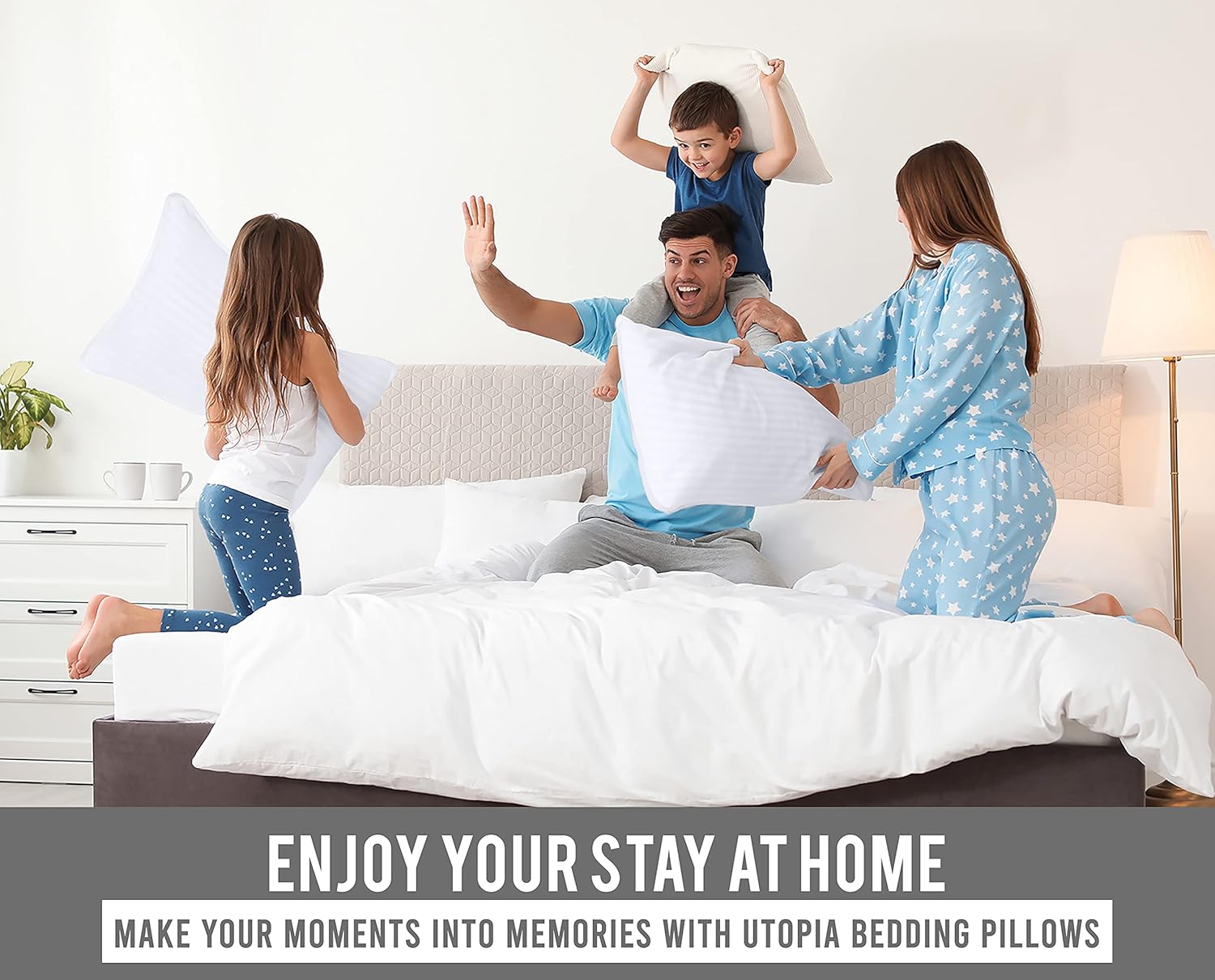 Utopia Bedding – Almohadas de cama para dormir, tamaño europeo (blanco), juego de 2, calidad de hotel refrescante, para dormir de espalda, boca