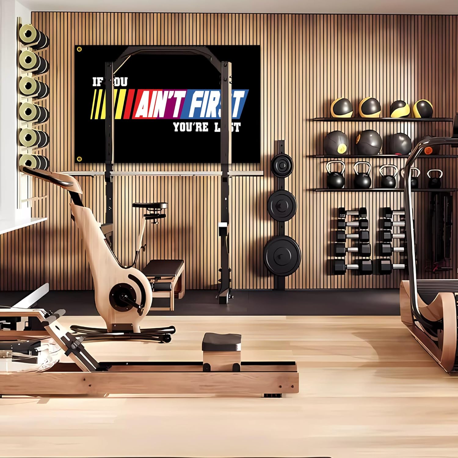 Bandera motivacional de “If You Ain’t First You’re Ultim” de 3 x 5 pies, Talladega Nights Fitness, para dormitorio universitario, gimnasio, fiestas,