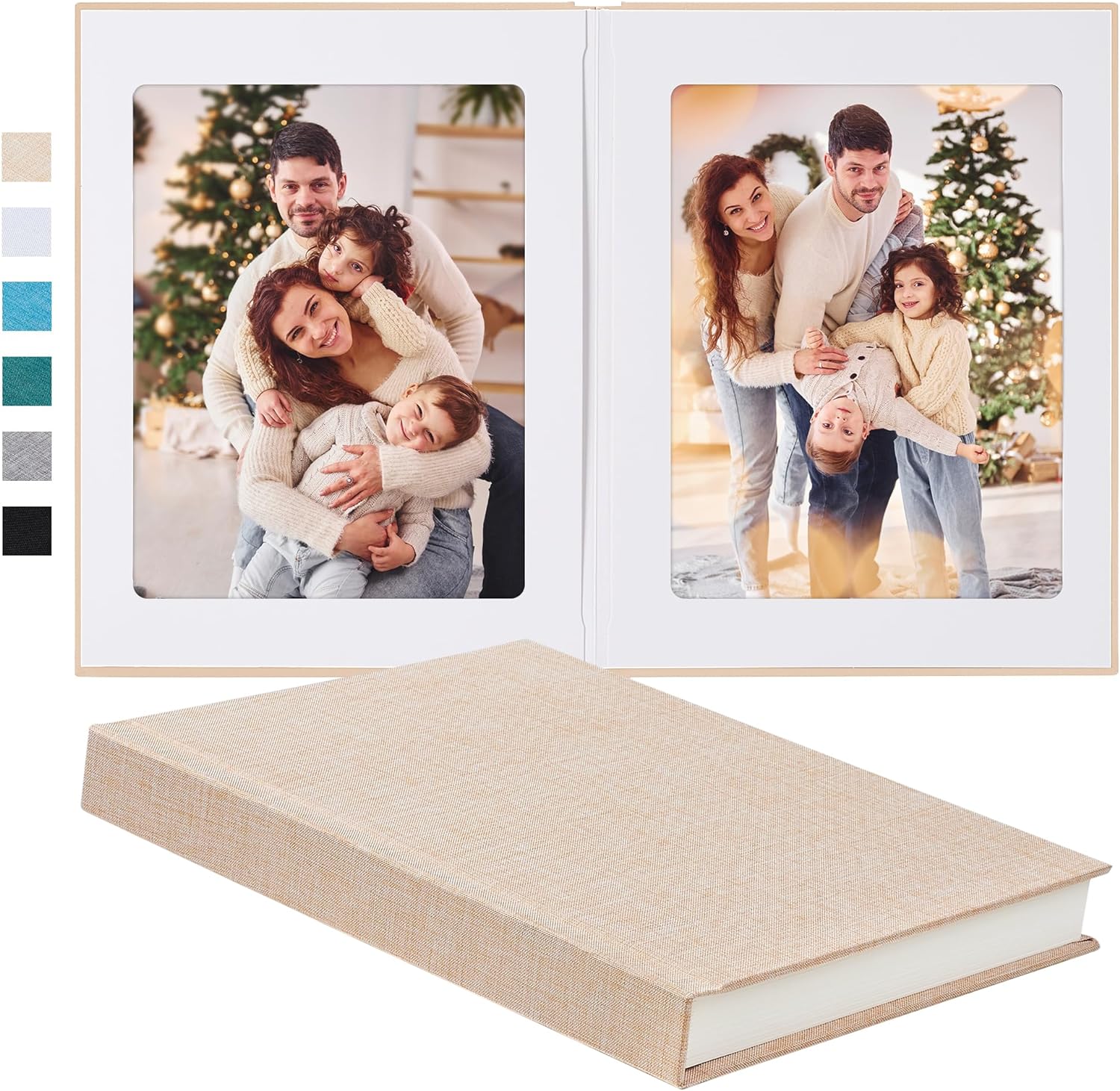 Pssoss Álbum de fotos de 8 x 10 pulgadas con cubierta de lino para escritura, álbum de fotos de 8 x 10 pulgadas, con capacidad para 20 fotos, ideal