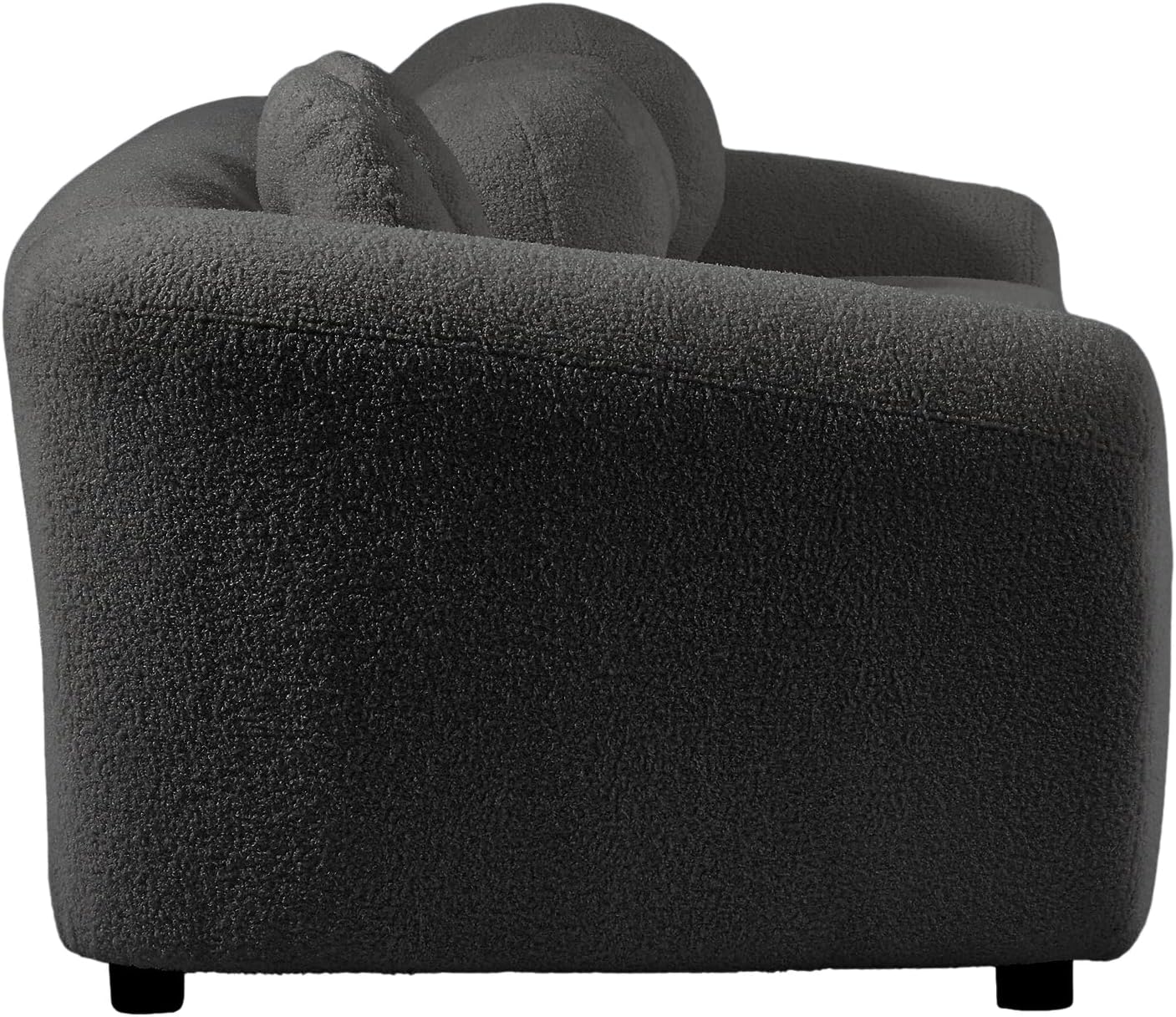 Merax Moderno sofá curvo, sofá tapizado trasero con 5 cojines decorativos, gris oscuro