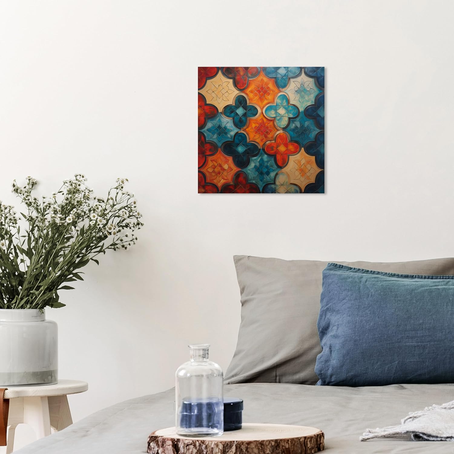 Wynwood Studio Lienzo abstracto y contemporáneo envuelto  Quadro di Mosaico I, arte de pared para sala de estar, dormitorio y baño, 12 x 12