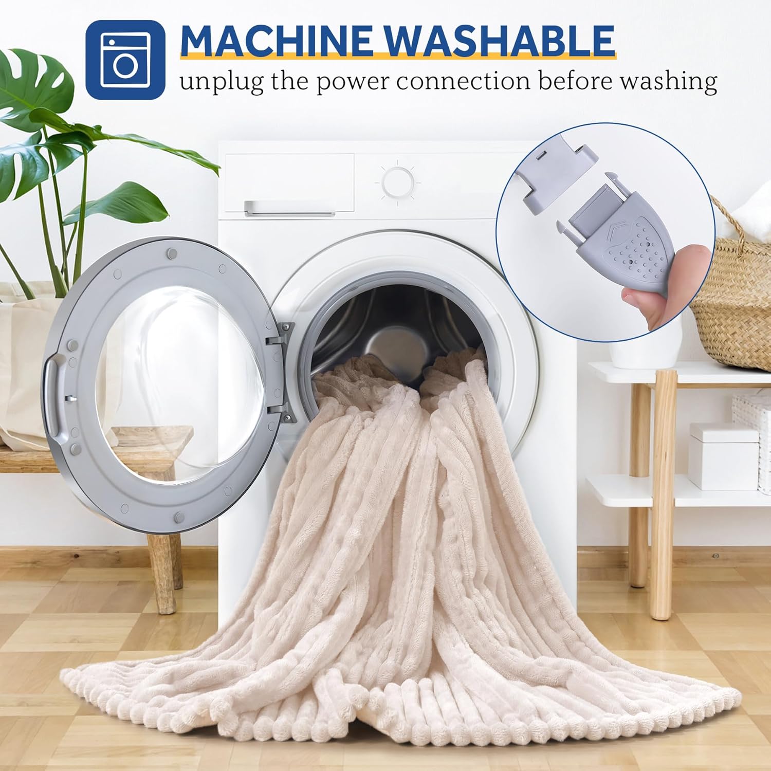 SEALY Manta eléctrica con calefacción, franela acanalada suave y acogedora a sherpa, reversible, calefacción segura con 6 ajustes de calor y 2-10