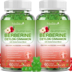 Berberina con gomitas de canela de Ceilán, 1500 mg de alta potencia más extractos de hierbas, 10 veces biodisponibilidad para el sistema Berberina con gomitas de canela de Ceilán, 1500 mg de alta potencia más extractos de hierbas, 10 veces biodisponibilidad para el sistema