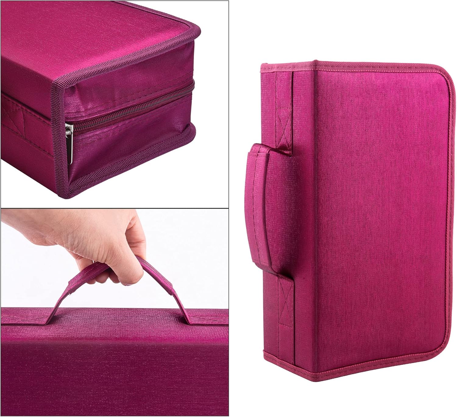 Funda para DVD, capacidad para 128 unidades, para CDDVD, carpeta de almacenamiento, folleto para coche, hogar, oficina y viajes (rosa)