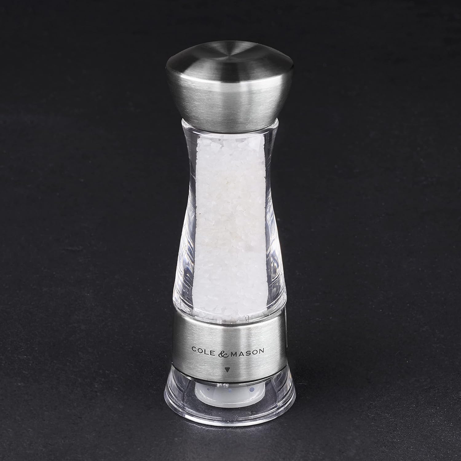Cole & Mason Gourmet Precision Windermere – Molinillo de sal (acero inoxidable y acrílico, 6.5 in)