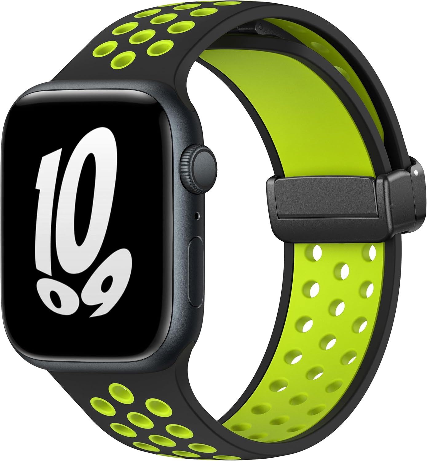 Correa deportiva magnética de entrenamiento para Apple Watch de 1.929 in, 1.772 in, 1.732 in, 1.654 in, 1.614 in, 1.575 in, 1.496 in, silicona