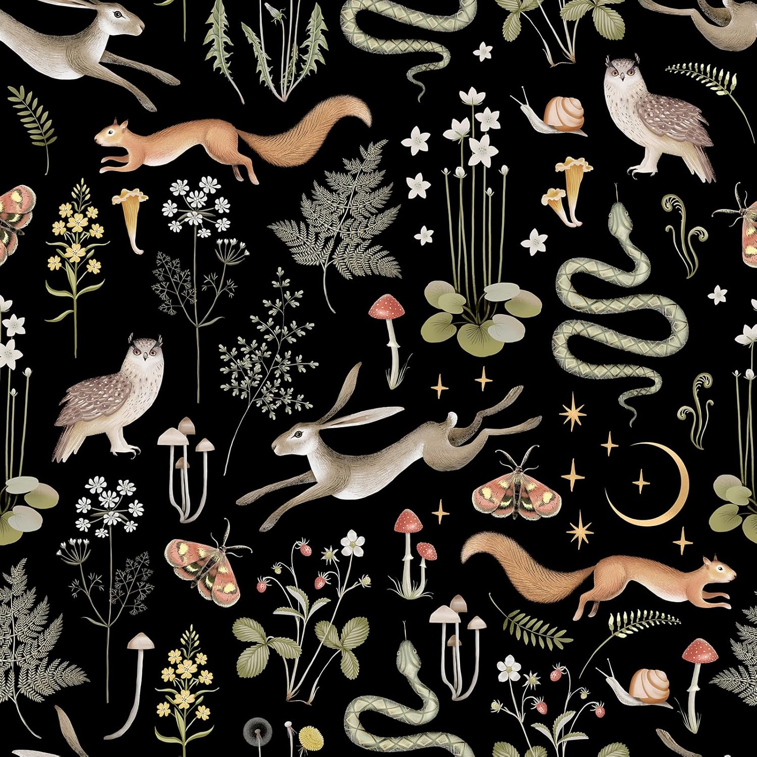 Papel tapiz autoadhesivo con diseño de animales coloridos, ardilla, búho, serpiente, conejo, extraíble, impermeable, papel de contacto decorativo,