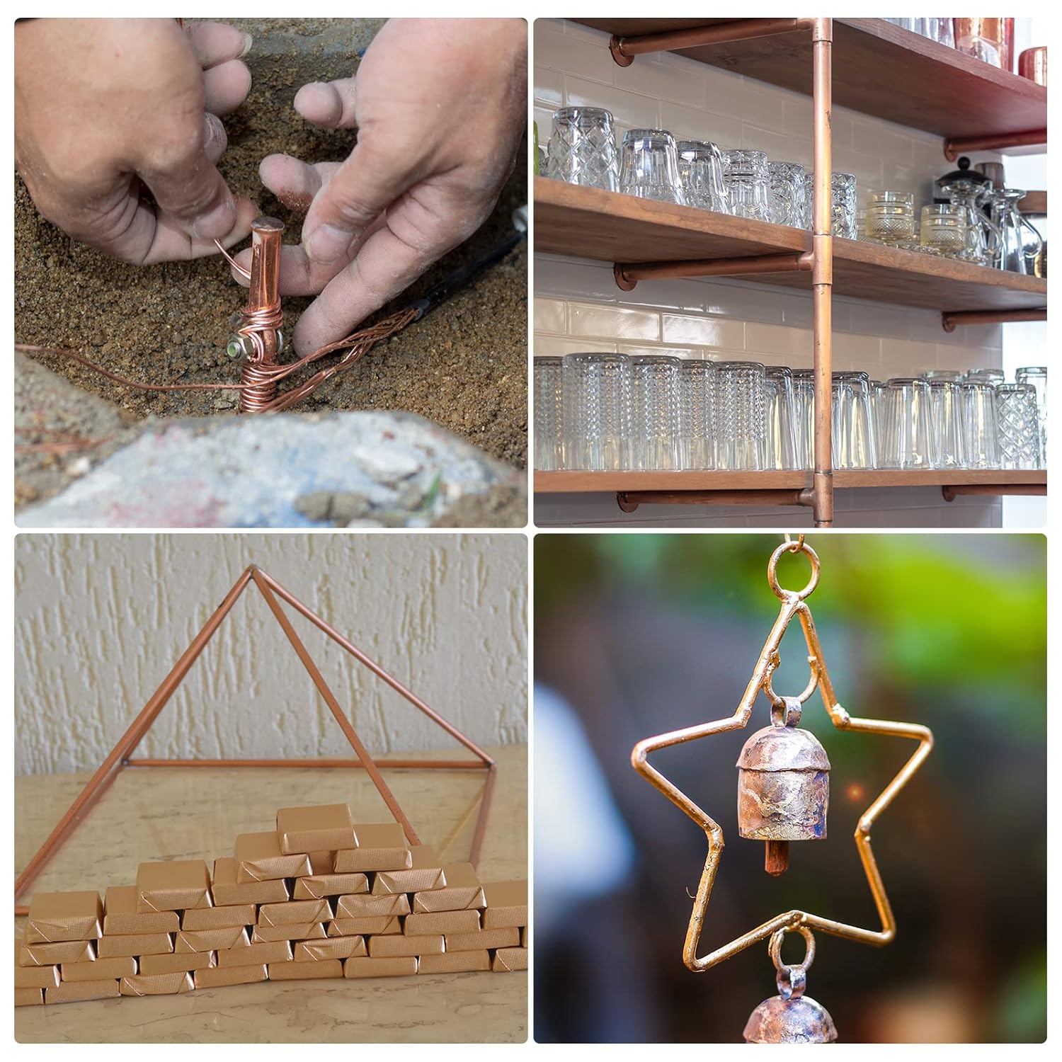 MECCANIXITY 2,3,4,5,6 in de diámetro 3.937 in de longitud de cobre sólido redondo barra de torno de barra para bricolaje artesanía 5 in 1set