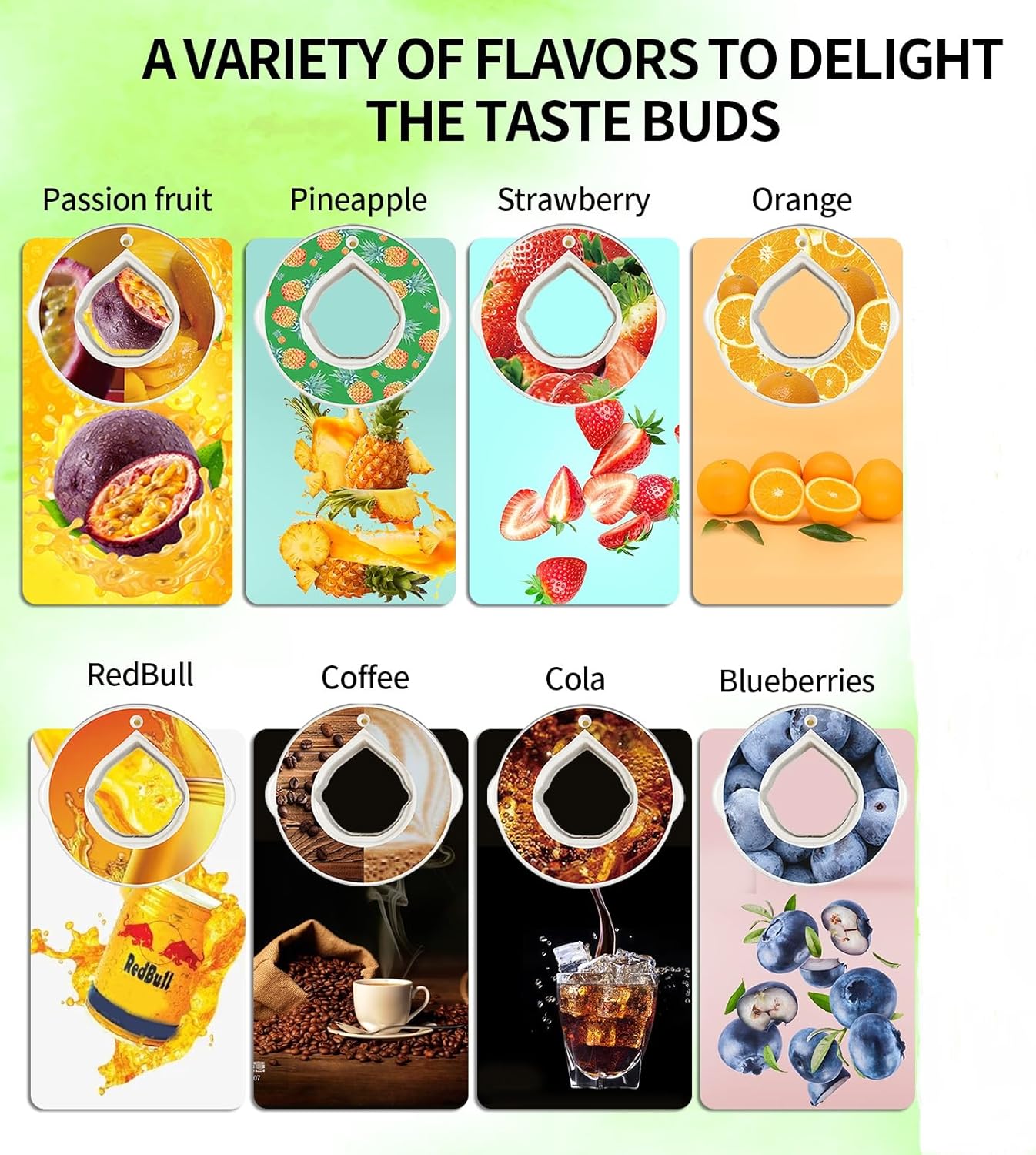 Paquete de 16 cápsulas de sabor a botella de agua, cápsulas de sabor con fragancia para accesorios de sabor de agua, cápsulas herméticas seguras con