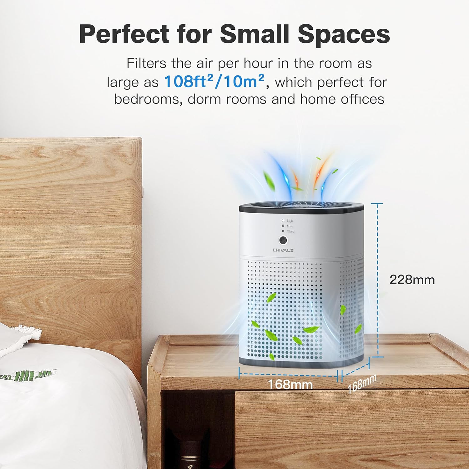 Purificadores de aire para dormitorio con filtro purificador de aire HY1800 de repuesto para mascotas, paquete de 2