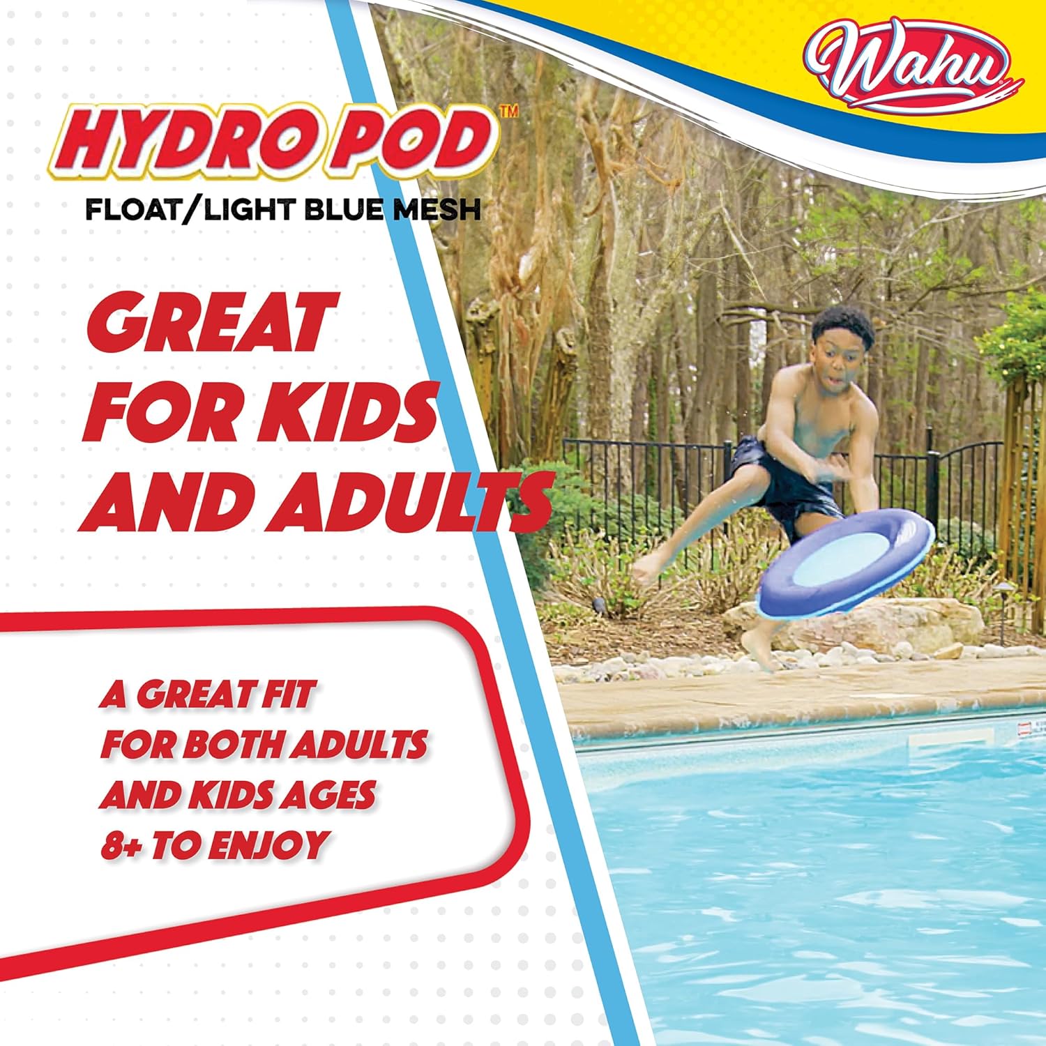 Wahu Hydro Pod – Flotador versátil de piscina con bolsa de transporte, flotador de piscina portátil redondo de 21 pulgadas para adultos y niños a