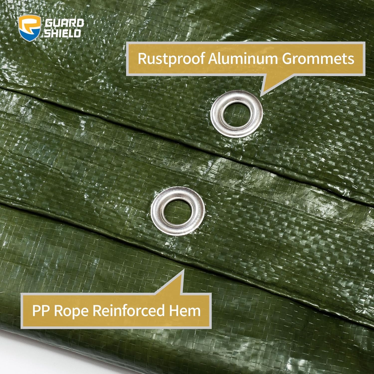 GUARD SHIELD – Lona verde impermeable de 20 x 40 pies, cubierta de lona de polietileno, multiusos, de resistencia media, de 7 mil