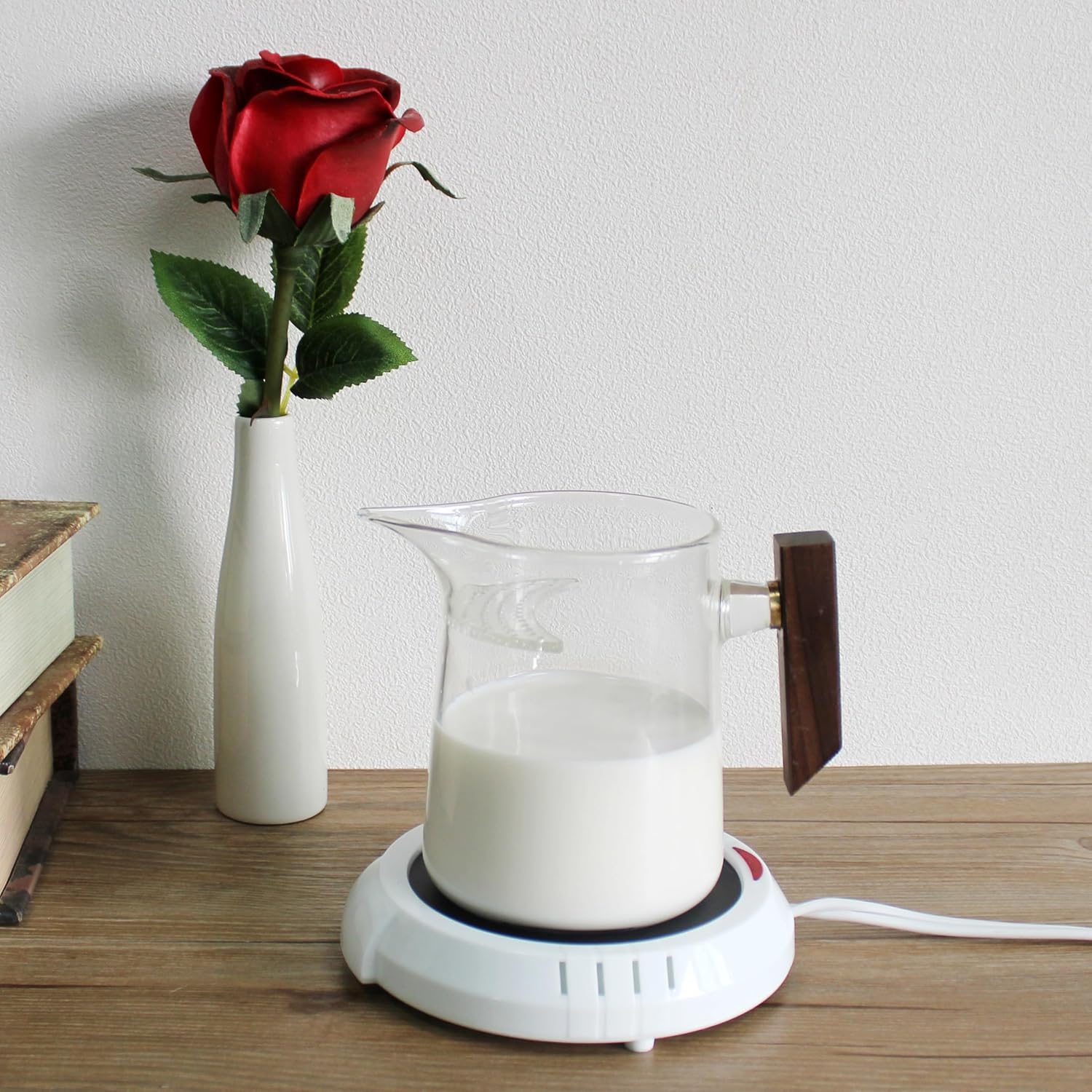 CVHOMEDECO. Calentador de velas grande, calentador de cera para derretir de forma segura los aromas sin llama, calentador de tazas para mantener el
