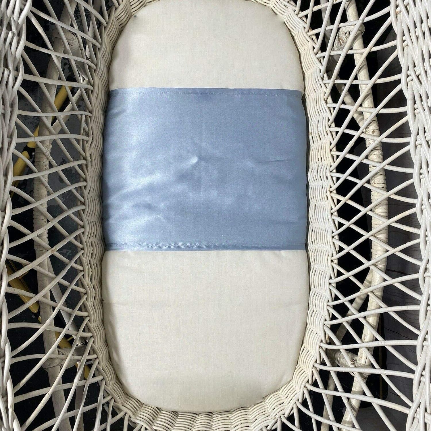 100 % seda de morera para moisécuna, sábana de seda para cuna, moisés de seda para bebé, no más cabeza de cama y puntos calvos del bebé (1, azul)