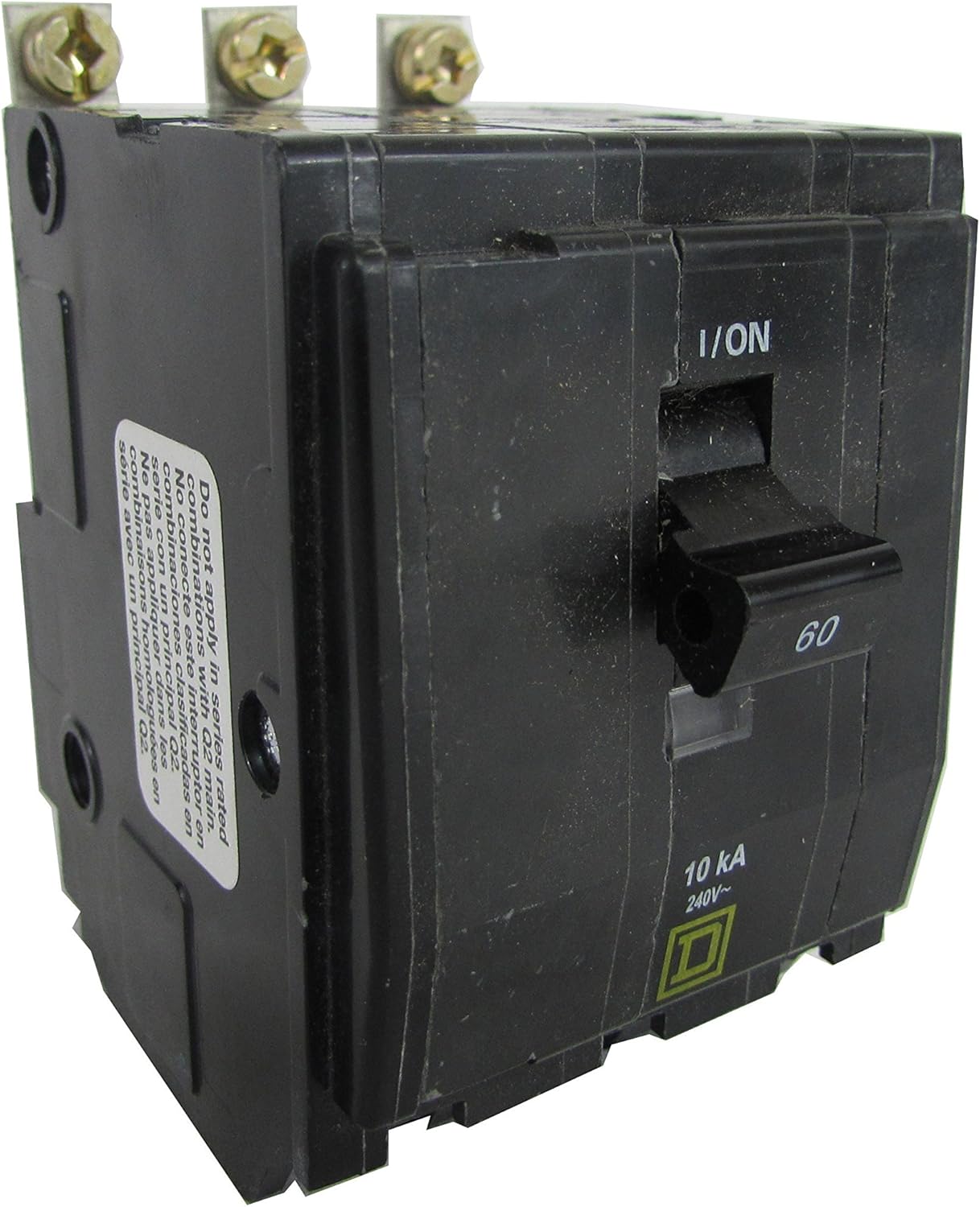 SCHNEIDER ELECTRIC Disyuntor de caja moldeada QOB360 de 240 voltios y 60 amperios en miniatura 600V 100A, color