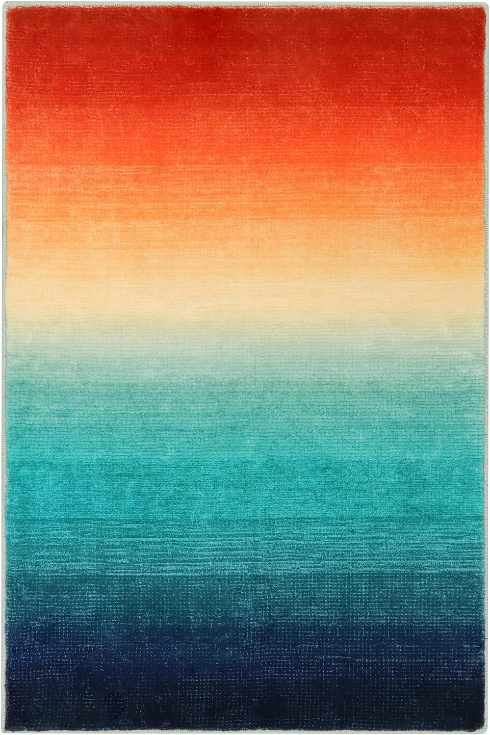 Wonnitar Alfombra moderna degradada de 4 x 6, colorida alfombra abstracta para sala de estar, alfombra suave lavable para dormitorio,