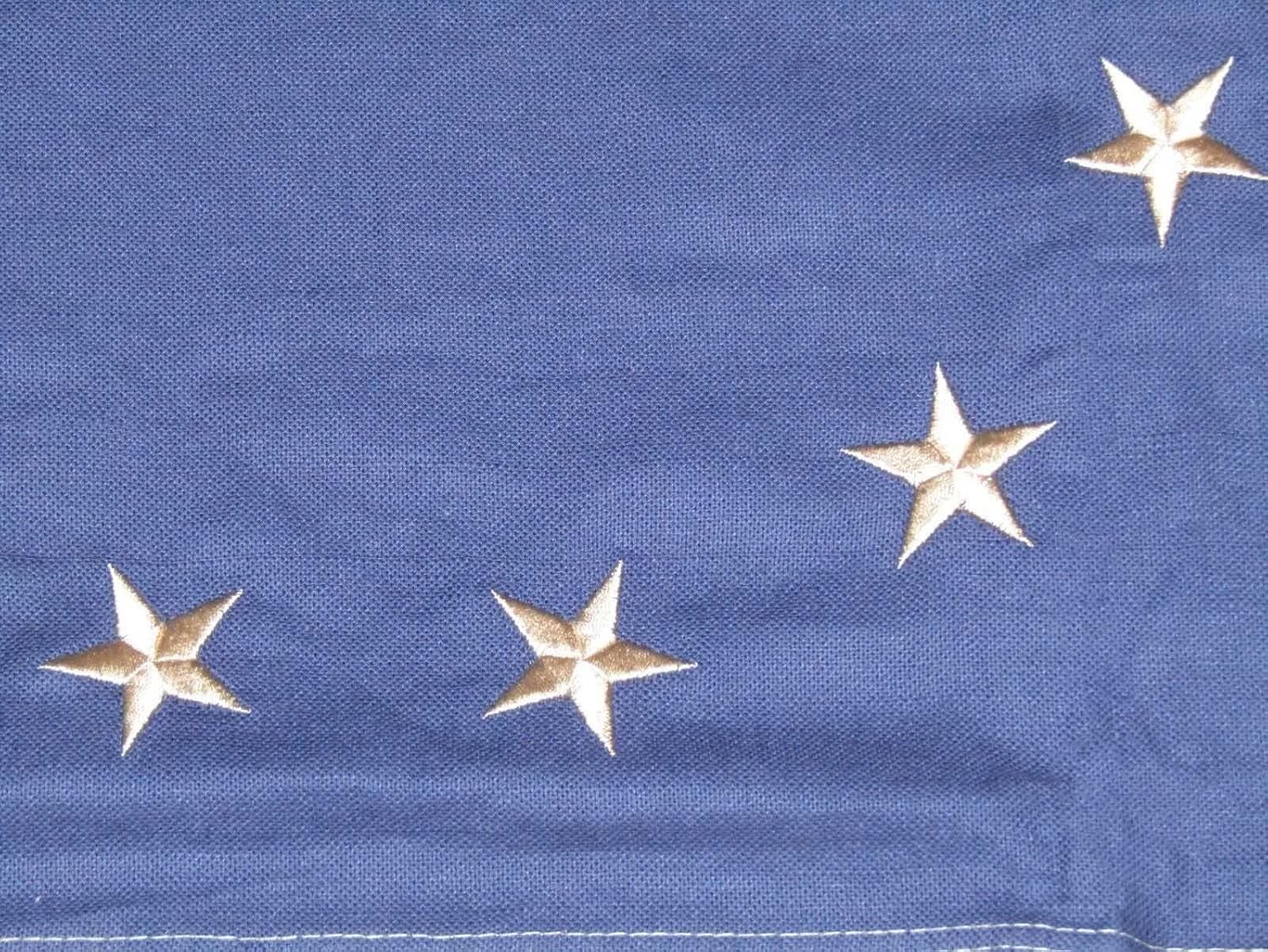 Bandera BETSY ROSS de alta calidad, bordado 13, algodón teñido de té, 3 x 5 pies