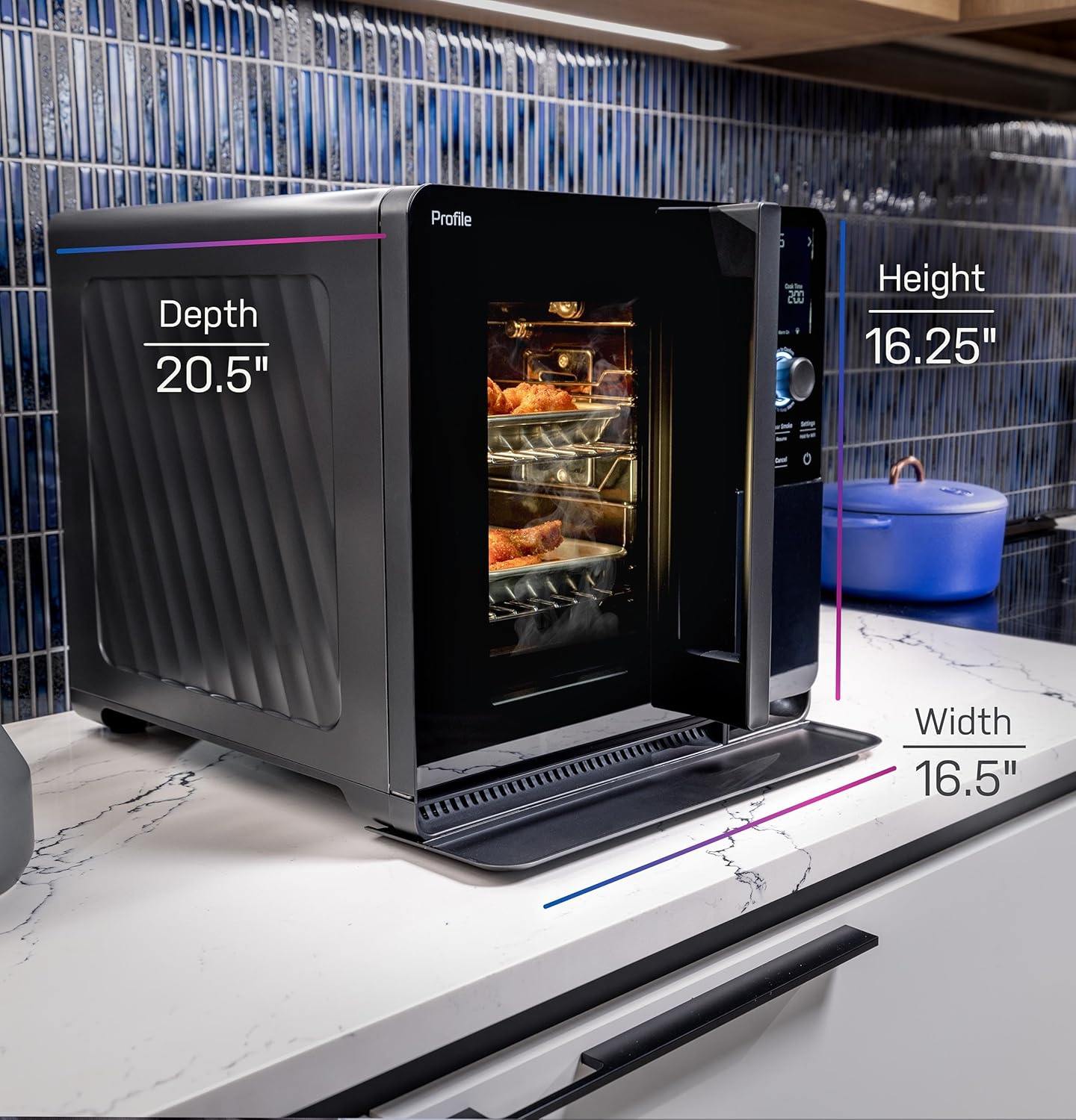 GE Profile Ahumador inteligente para interiores con filtración activa de humo, control de humo de precisión, 5 ajustes de humo, conexión WiFi,
