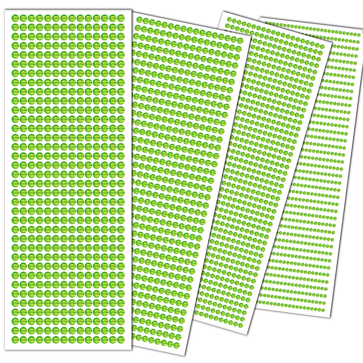 Gemas verdes de Navidad para la cara, piedras preciosas para ojos, diamantes de imitación, calcomanías de cristales de 0.1564 pulgadas con