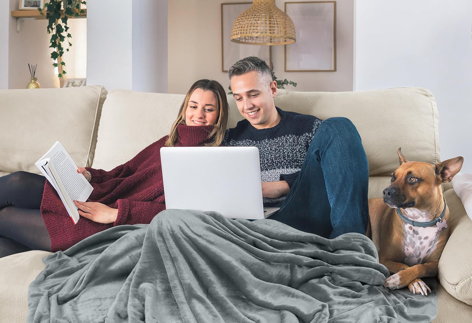 Utopia Bedding – Manta polar de 8.85 ozyd, tamaño individual, color gris ceniza, cobija para cama de microfibra, mullida, suave y antiestática (90 x