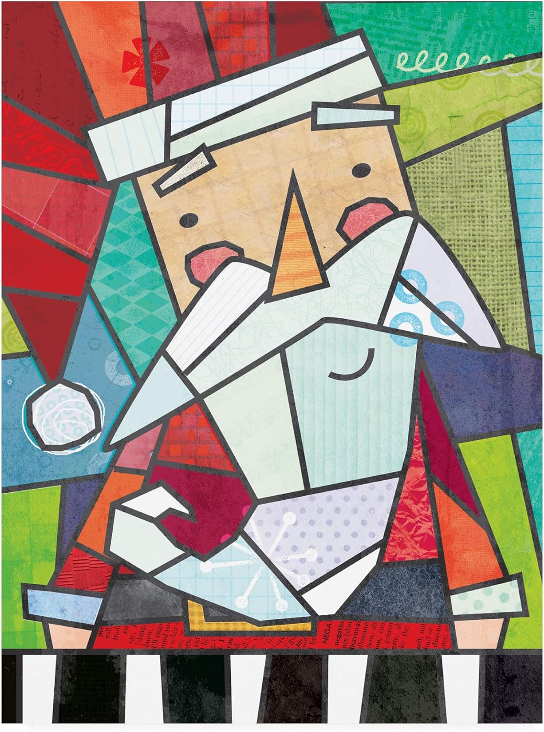 Trademark Fine Art, Santa vitral de 14×19 de Holli Conger
