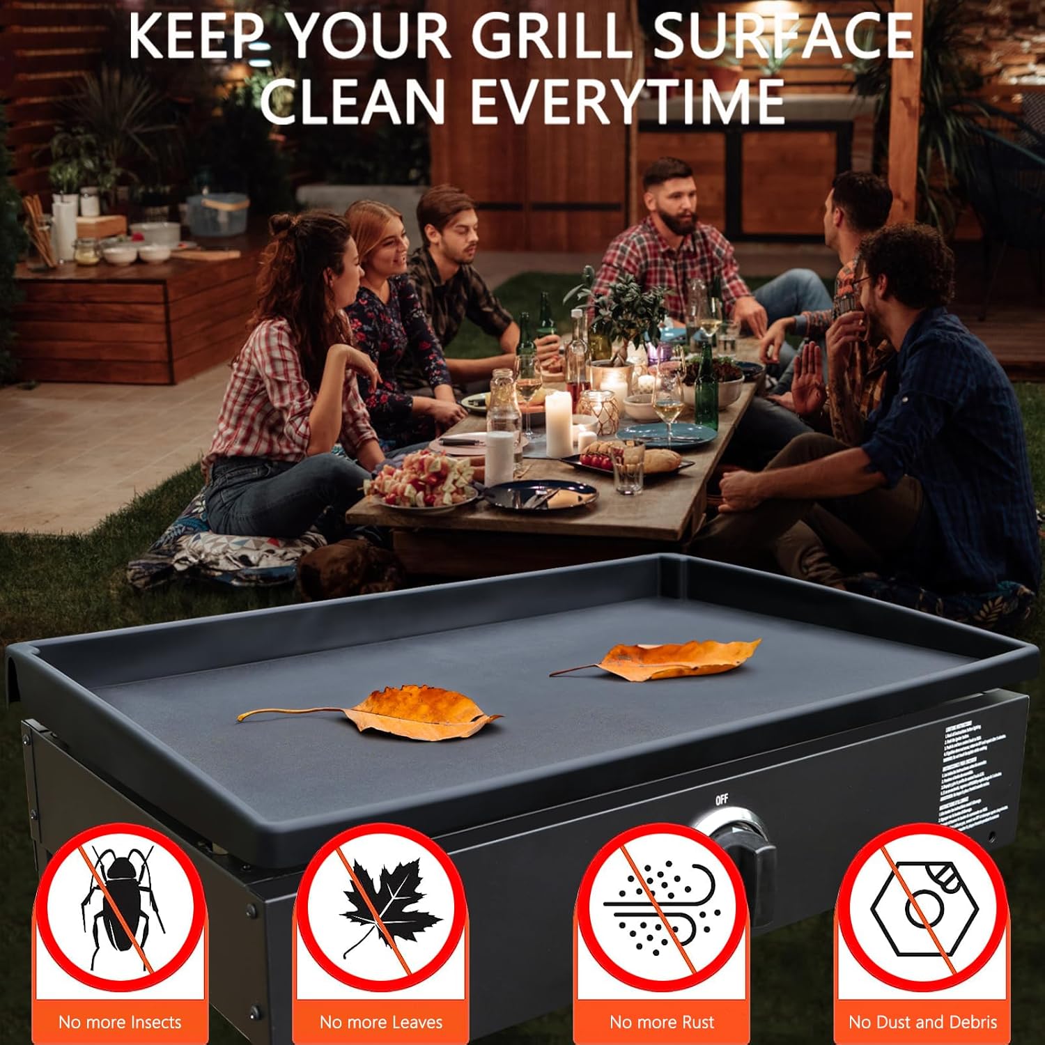 Alfombrilla de silicona para parrilla Blackstone de 17 pulgadas, de pared alta y completa, resistente, de grado alimenticio, alfombrilla de