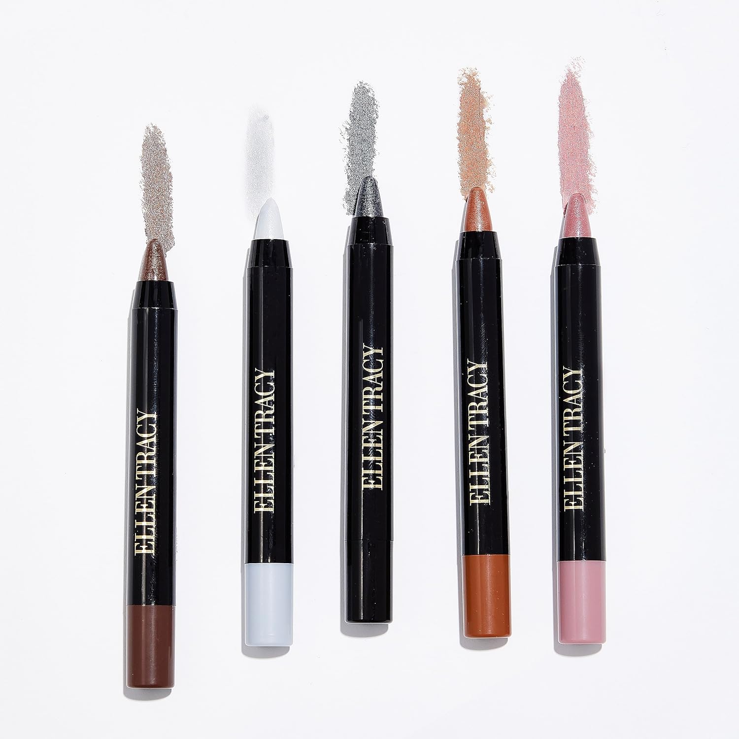 ELLEN TRACY Colección de sombra de ojos y delineador  Juego de 5 piezas  A prueba de manchas, mezclable y de larga duración  Mejora tus ojos con