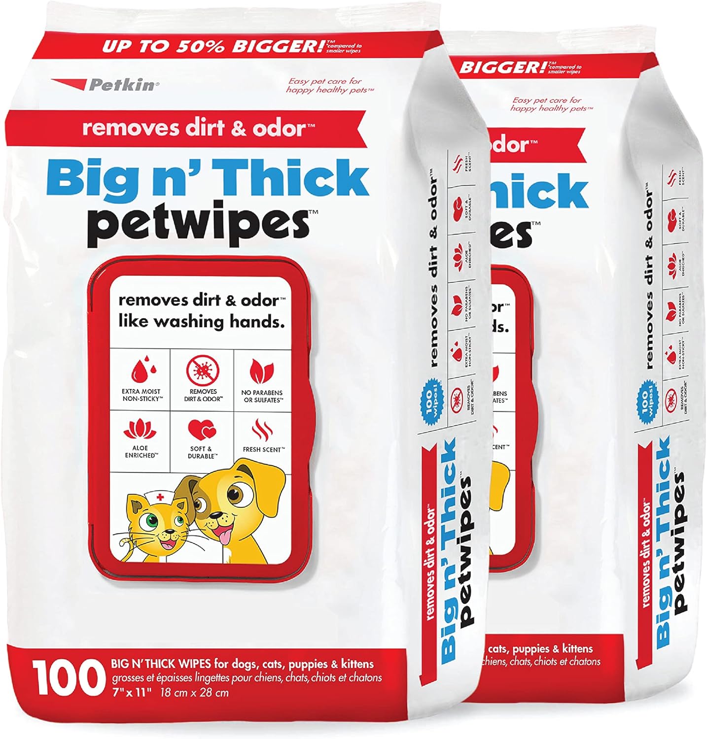 Petkin Toallitas para mascotas para perros y gatos, 200 toallitas grandes  Elimina la suciedad y el olor como lavarse las manos  Limpia orejas,