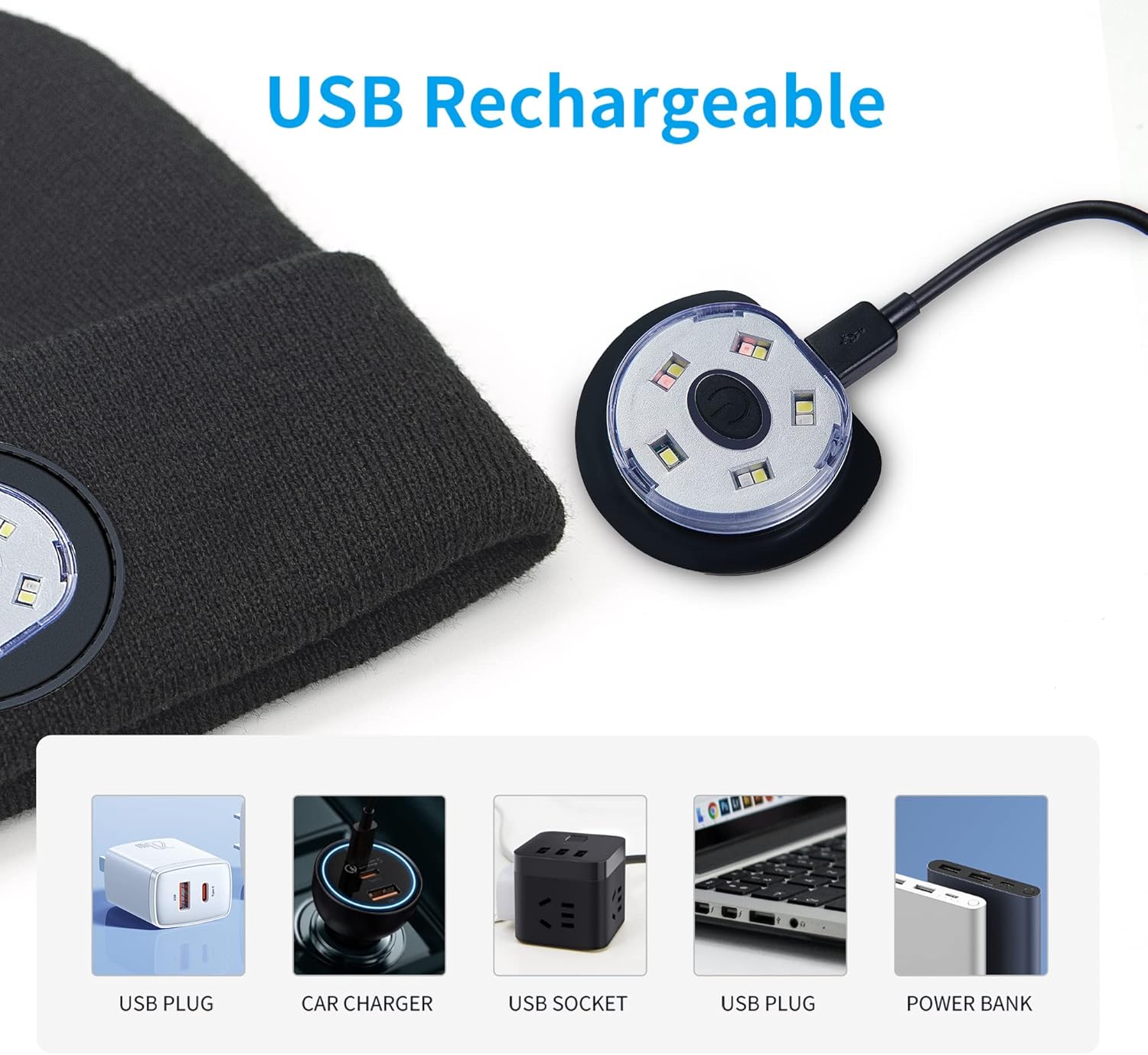 Gorro para niños con luz incorporada, gorro de punto de invierno con auriculares inalámbricos y regalos de tecnología ligera para niños y niñas