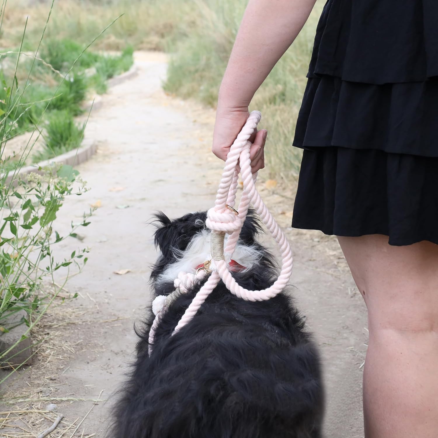Correa de cuerda de algodón orgánico de alta calidad para perros medianos y grandes, elegante trenzada y duradera, perfecta para razas