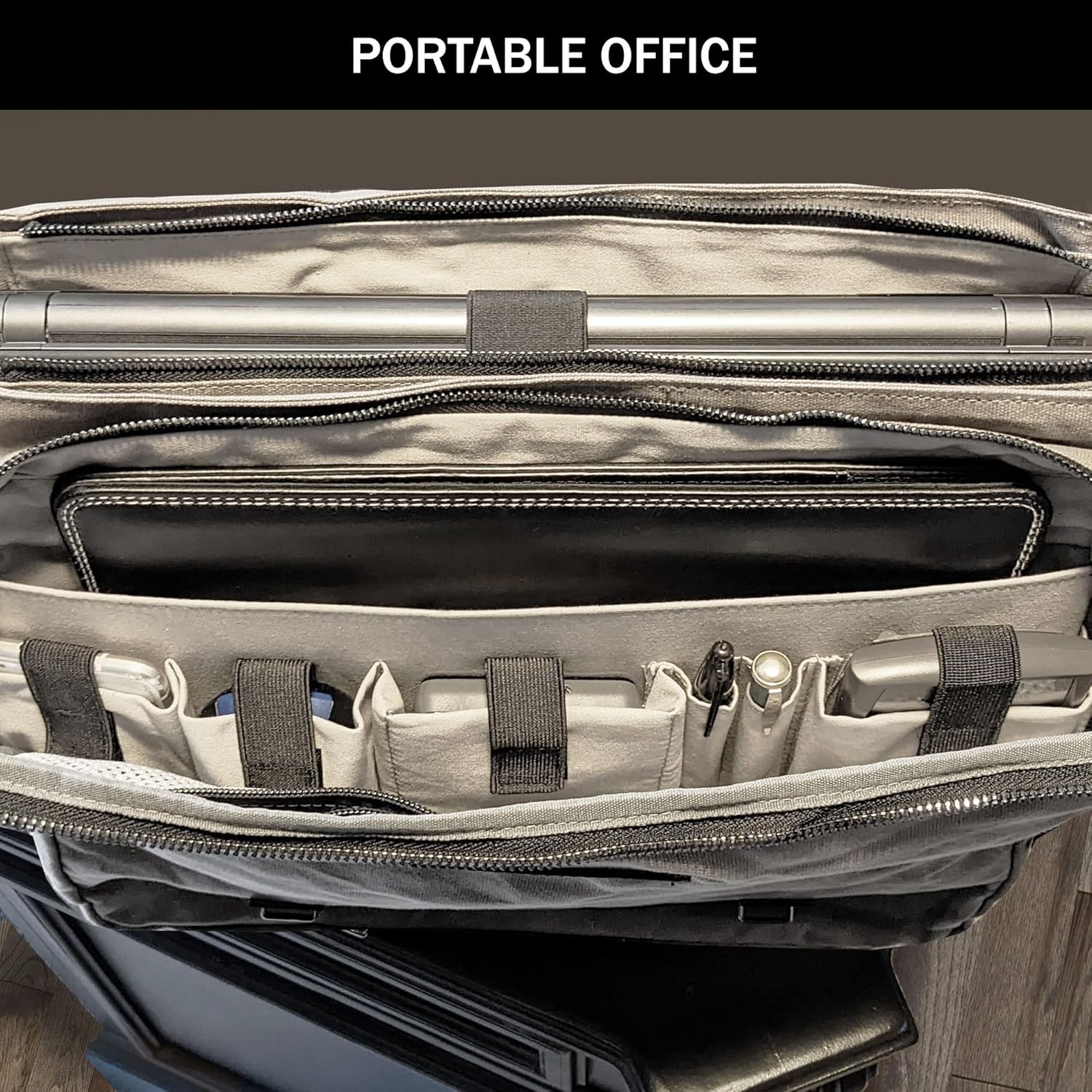 Bolsa de mensajero de lona para hombres, funda para laptop, cartera  Profesionales de oficina, estudiantes escolares, viajes  Lona encerada, cuero