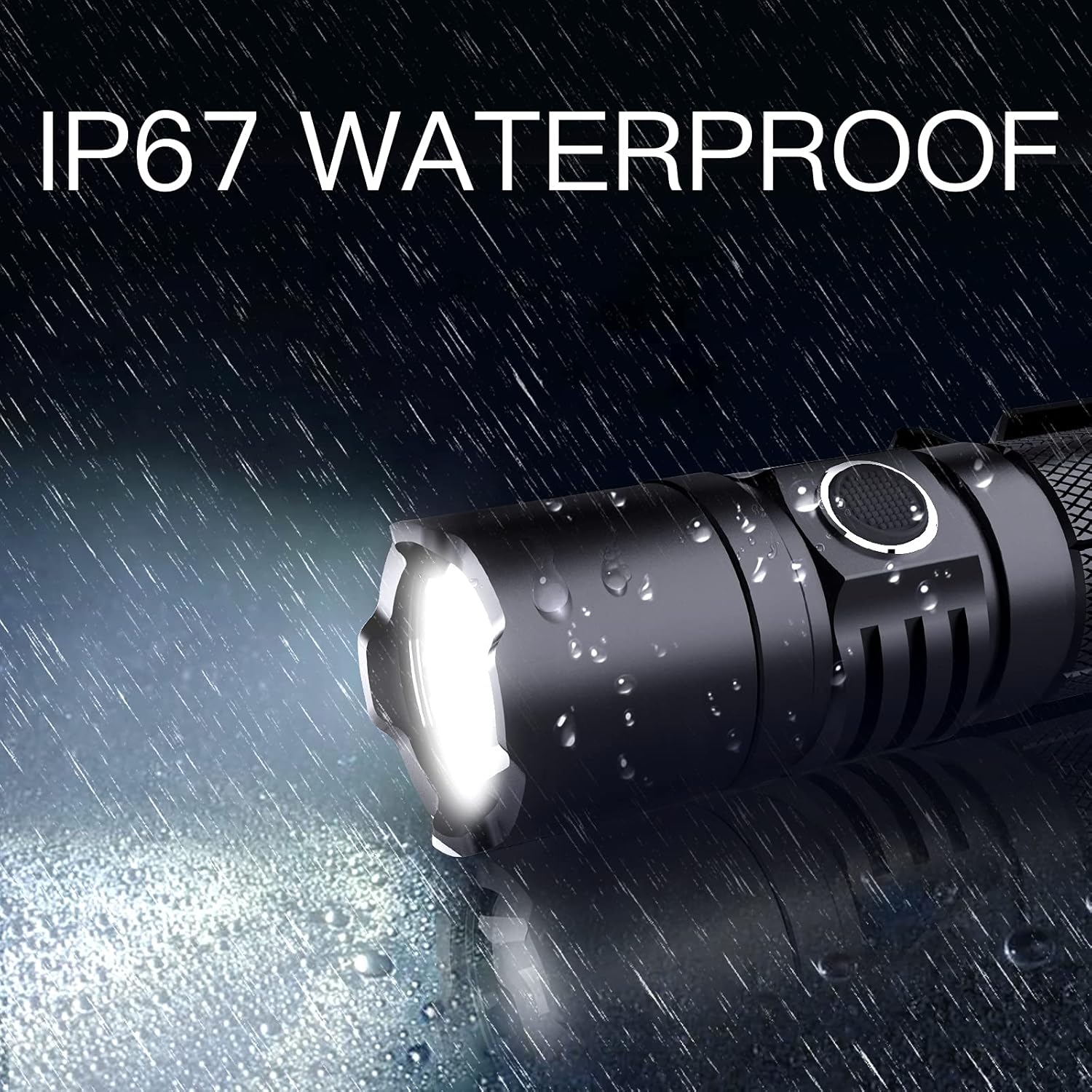 COSMOING Linterna LED de alta potencia USB C recargable, 1600 lúmenes linterna táctica IP65 impermeable linterna de mano para emergencia, policía