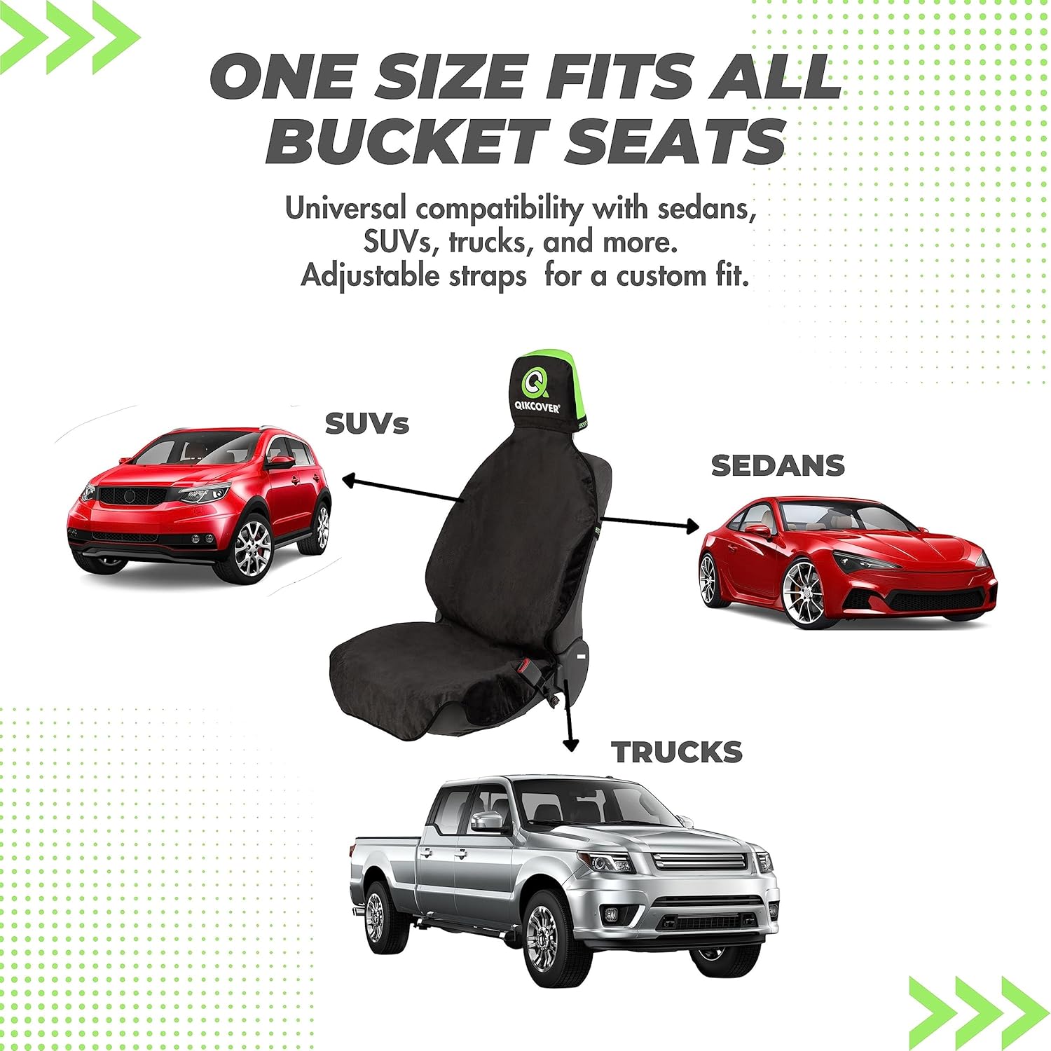 QIKCOVER Funda impermeable de alta calidad para asiento de automóvil, a prueba de sudor, ajuste universal, antideslizante, protector duradero para