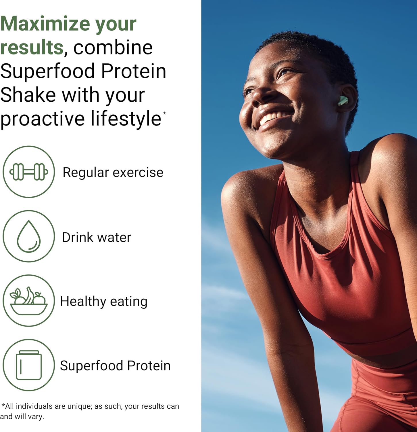 ACTIVATEDYOU Superfood – Batido de proteína vegetal vegana en polvo, con mezcla orgánica de 7 hongos, espirulina y clorella GoldRella, promueve la