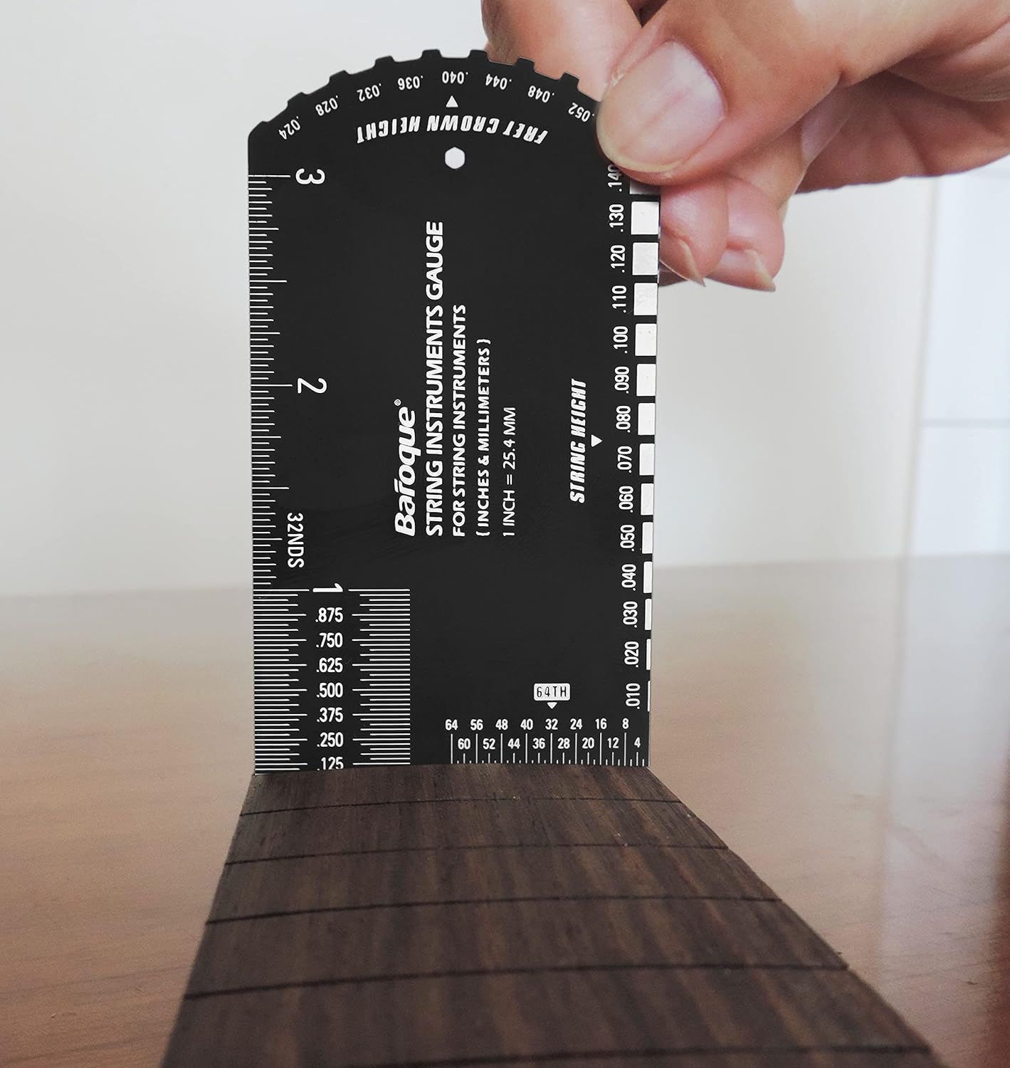 Baroque Stringed Instrument Action Ruler Gauge Luthier Measuring Tool for Electric Acoustic Guitar Bass Ukulele Mandolin Banjo SIG-10