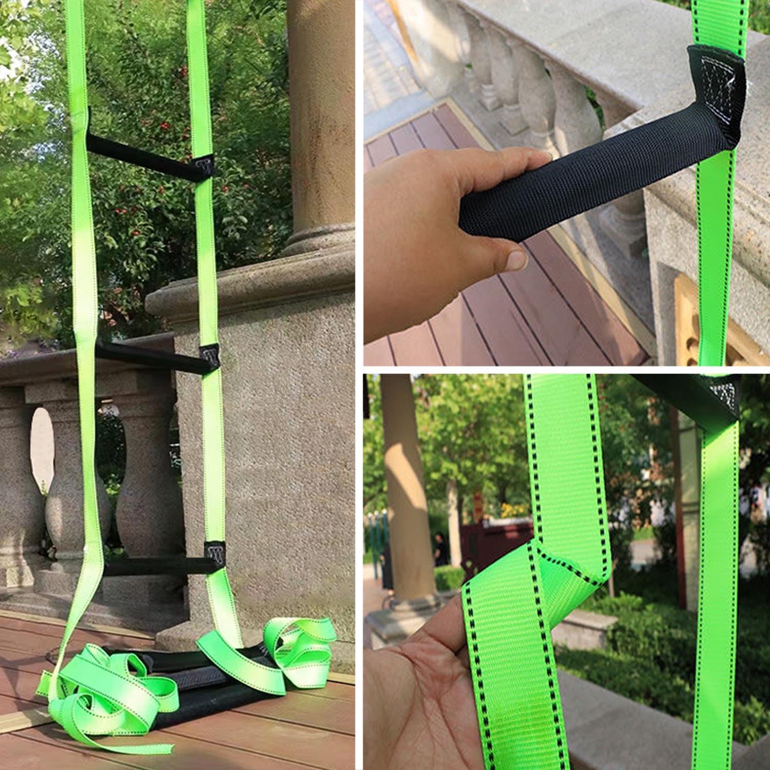 CRAYZA Escalera de emergencia para escapar de incendios, escalera portátil de cuerda de seguridad de 9.8 pies con 2 ganchos para el hogar, multiusos