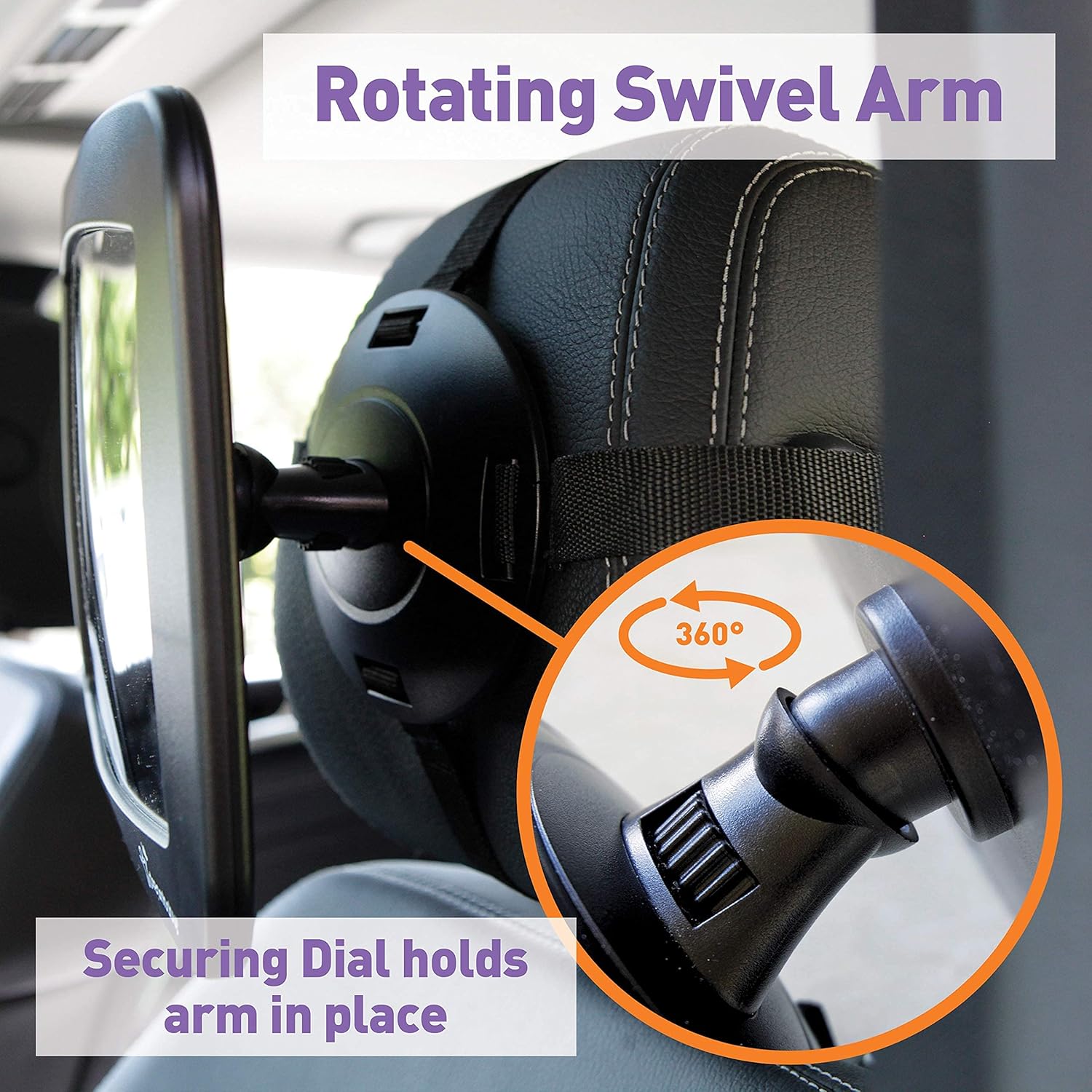 Dreambaby Espejo ajustable para asiento trasero Gran angular para asiento de coche orientado hacia atrás de bebé L263 (paquete de 1)